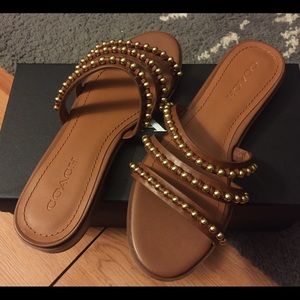 NEW Coach Slide Sandals - Brown - Size 37 EU/ 7 US